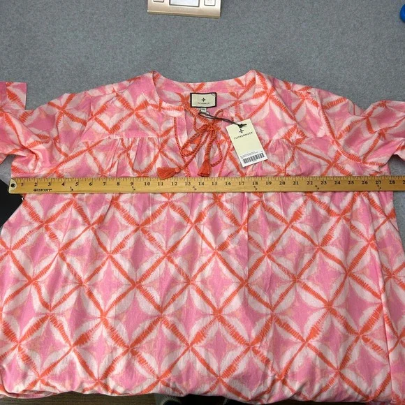 Tuckernuck Bondi Coverup Tunic Beach Top Orange Pink Diamond Dye Size XXL NWT